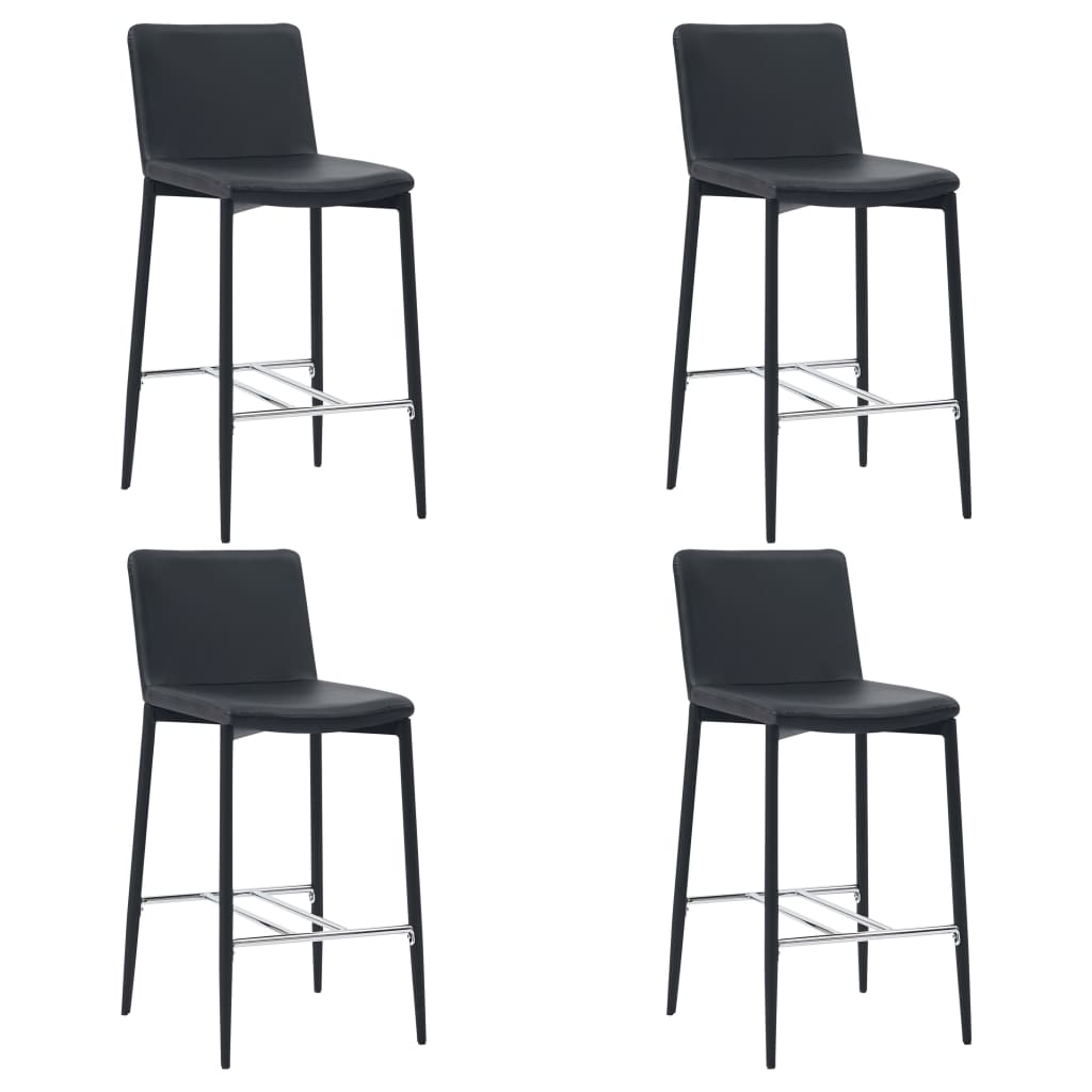 Barhocker 4 Stk. Schwarz Kunstleder