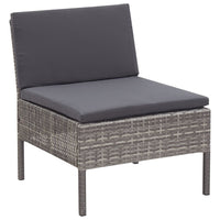 Thumbnail for 6-tlg. Garten-Lounge-Set mit Auflagen Poly Rattan Grau