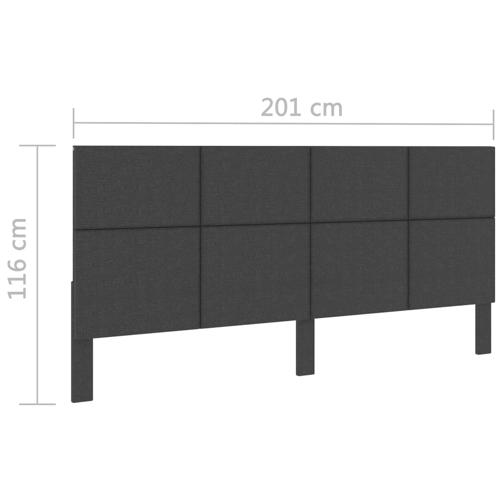 Kopfteil Dunkelgrau Stoff 200×200 cm