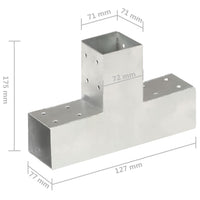 Thumbnail for Pfostenverbinder 4 Stk. T-Form Verzinktes Metall 71 x 71 mm
