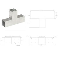 Thumbnail for Pfostenverbinder 4 Stk. T-Form Verzinktes Metall 71 x 71 mm