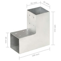 Thumbnail for Pfostenverbinder 4 Stk. L-Form Verzinktes Metall 81 x 81 mm