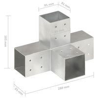 Thumbnail for Pfostenverbinder 4 Stk. X-Form Verzinktes Metall 81 x 81 mm
