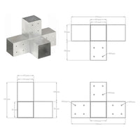 Thumbnail for Pfostenverbinder 4 Stk. X-Form Verzinktes Metall 81 x 81 mm