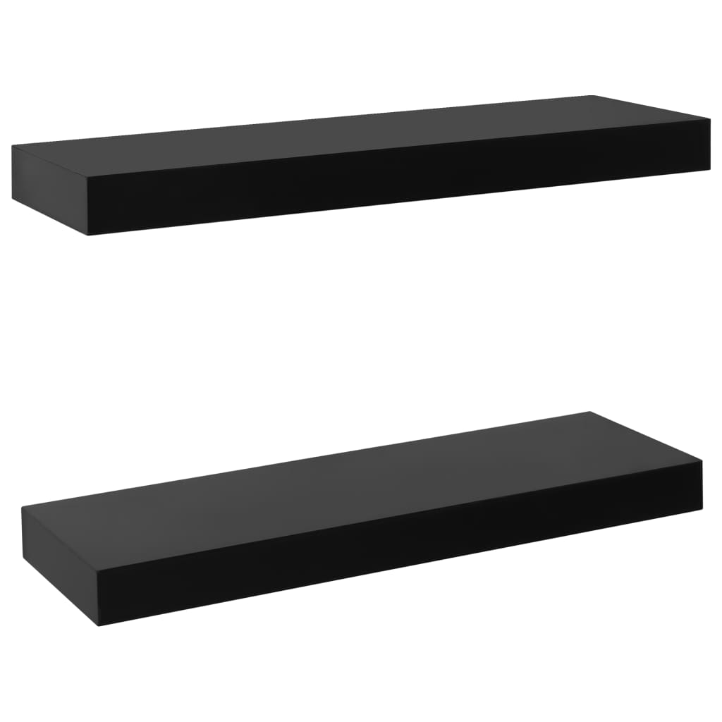 Schweberegale 2 Stk. Schwarz 40 x 20 x 3,8 cm