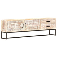 Thumbnail for TV-Schrank Weiß 140 × 30 × 45 cm Massivholz Akazie