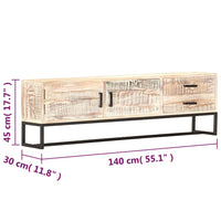 Thumbnail for TV-Schrank Weiß 140 × 30 × 45 cm Massivholz Akazie