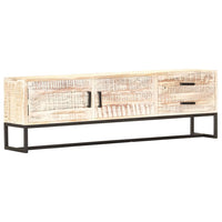 Thumbnail for TV-Schrank Weiß 140 × 30 × 45 cm Massivholz Akazie