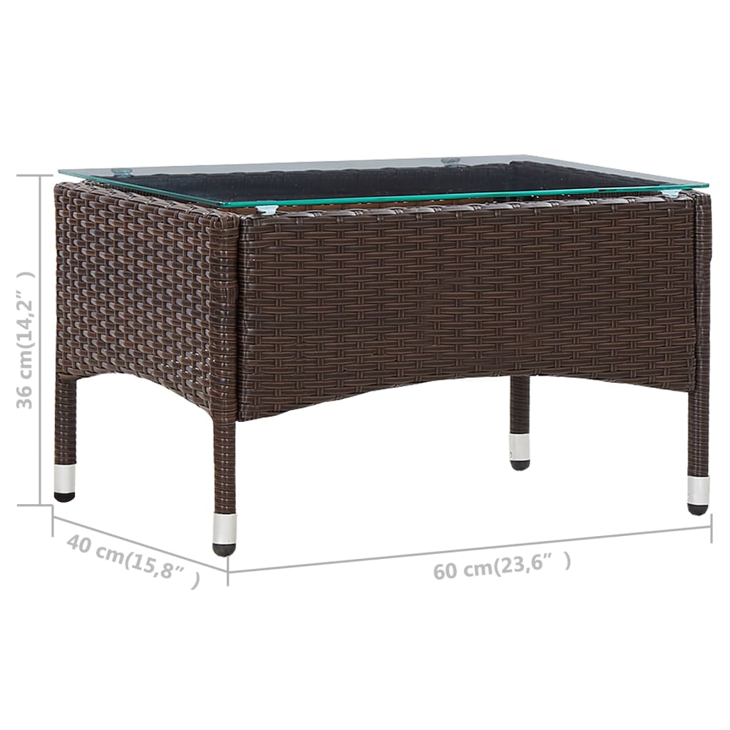 Couchtisch Braun 60 x 40 x 36 cm Poly Rattan