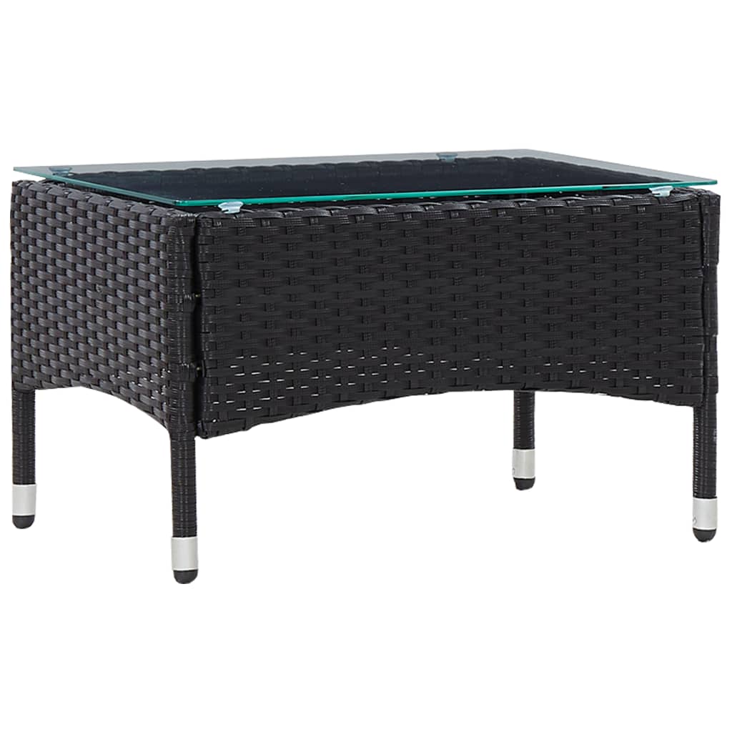 Couchtisch Schwarz 60 x 40 x 36 cm Poly Rattan
