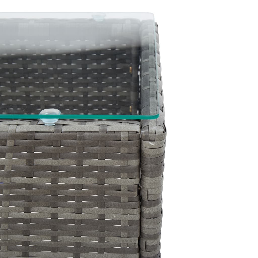 Couchtisch Grau 60 x 40 x 36 cm Poly Rattan