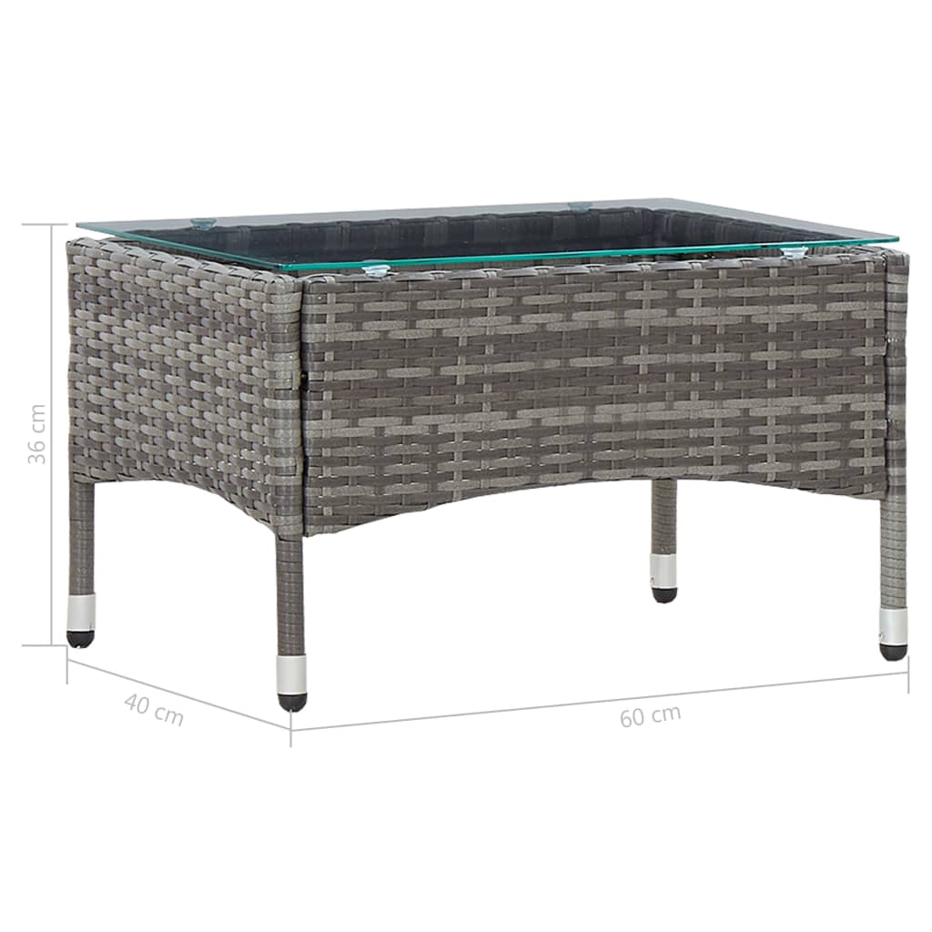 Couchtisch Grau 60 x 40 x 36 cm Poly Rattan