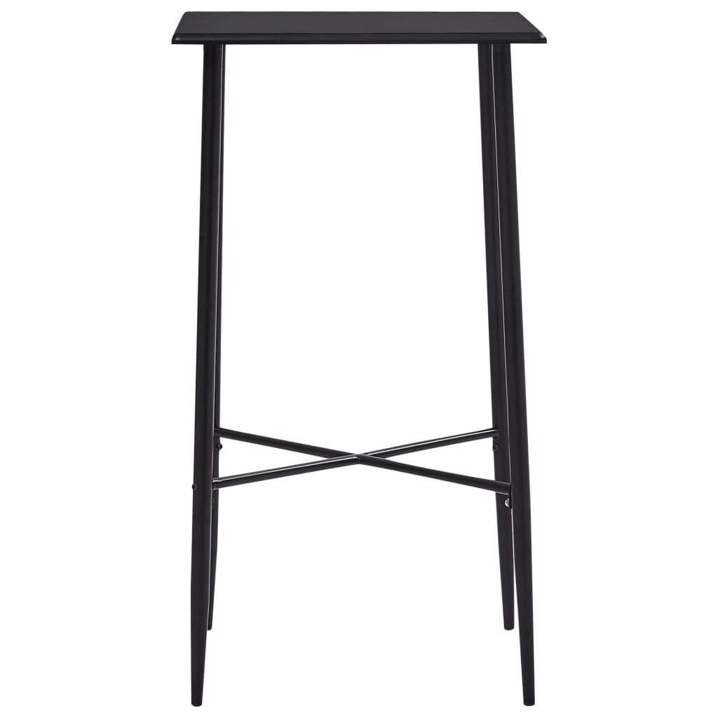 3-tlg. Bar-Set Kunstleder Schwarz