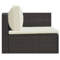 Thumbnail for 5-tlg. Garten-Lounge-Set mit Auflagen Poly Rattan Braun