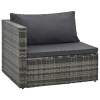 Thumbnail for 5-tlg. Garten-Lounge-Set mit Auflagen Poly Rattan Grau
