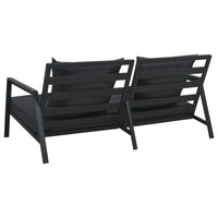 Thumbnail for 2-Sitzer-Gartensofa mit Auflagen Dunkelgrau Aluminium