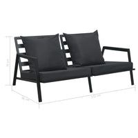 Thumbnail for 2-Sitzer-Gartensofa mit Auflagen Dunkelgrau Aluminium