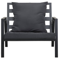 Thumbnail for Gartensessel mit Auflagen Dunkelgrau Aluminium