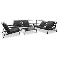Thumbnail for 5-tlg. Garten-Lounge-Set mit Auflagen Aluminium Dunkelgrau