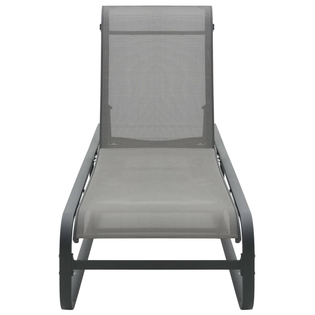 Sonnenliegen 2 Stk. mit Tisch Textilene und Aluminium