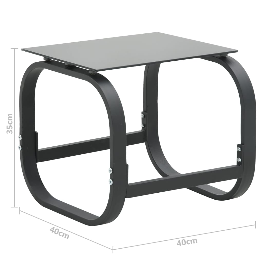 Sonnenliegen 2 Stk. mit Tisch Textilene und Aluminium
