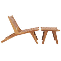 Thumbnail for Gartenstuhl mit Fußablage Massivholz Teak
