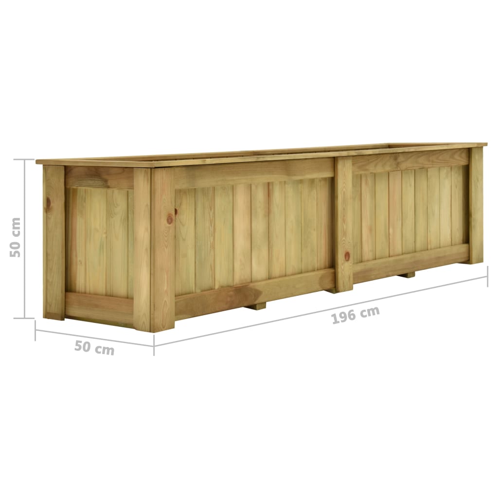 Hochbeet 196 x 50 x 50 cm Kiefernholz Imprägniert