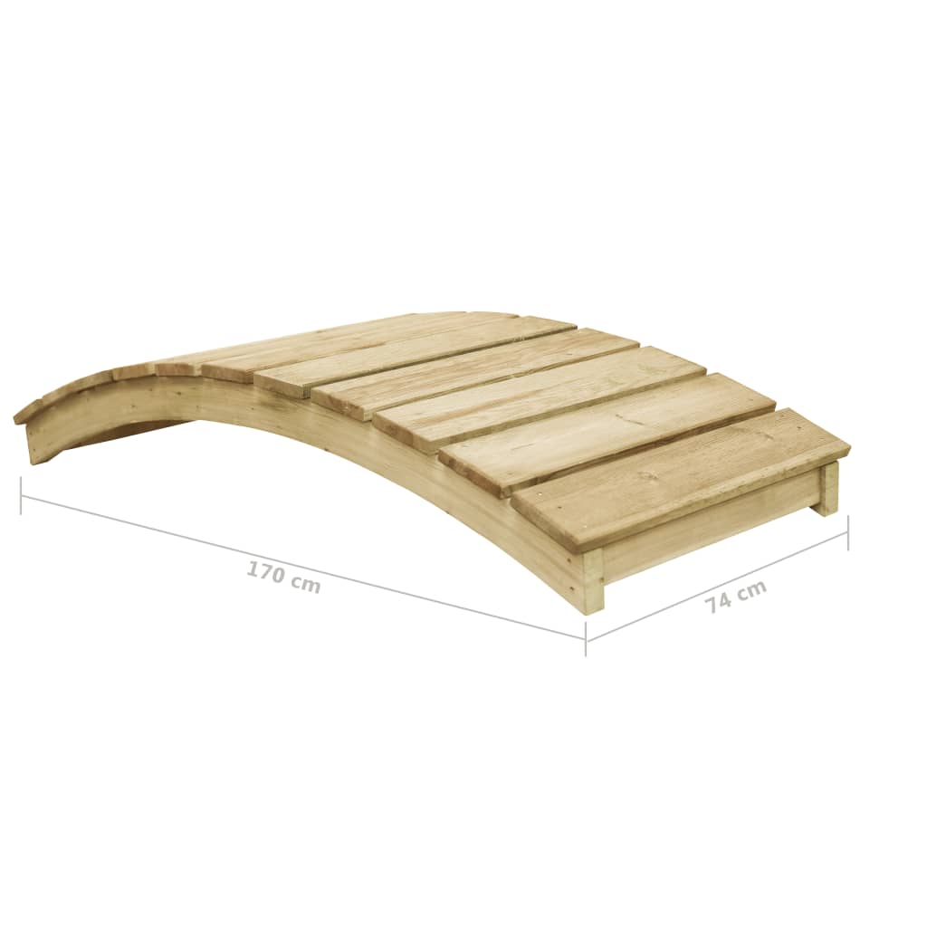 Gartenbrücke 170 x 74 cm Kiefernholz Imprägniert