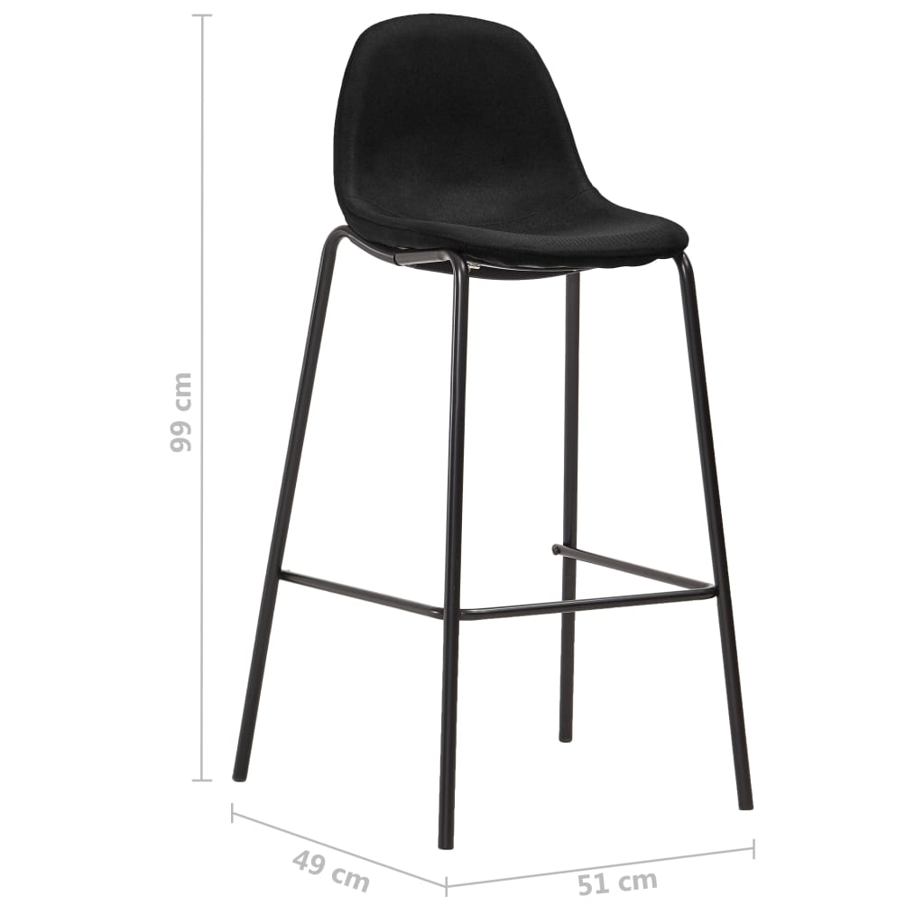 3-tlg. Bar-Set Stoff Schwarz