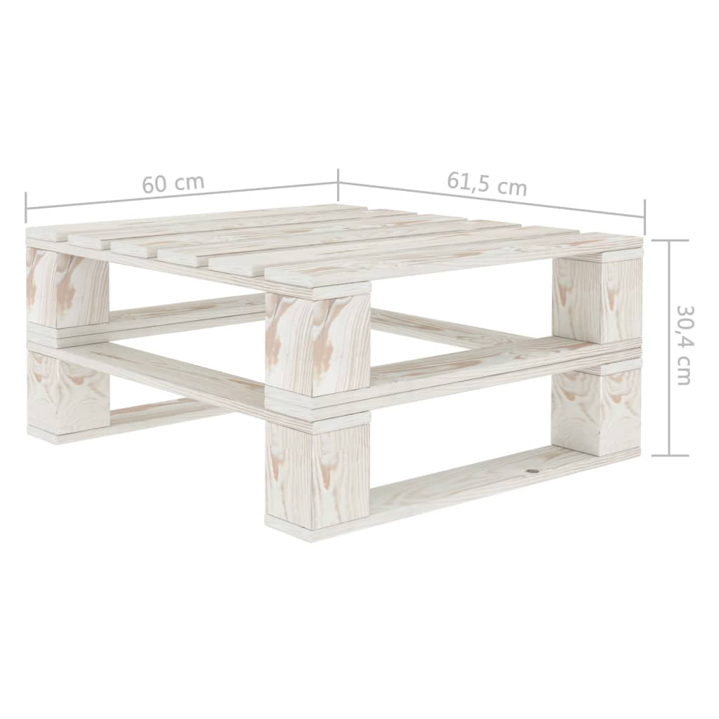 Garten-Palettentisch Weiß Holz