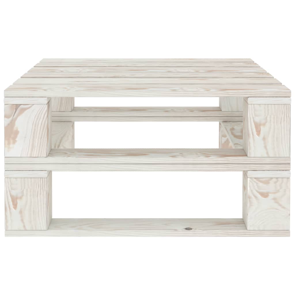 Garten-Palettentische 2 Stk. Weiß Holz