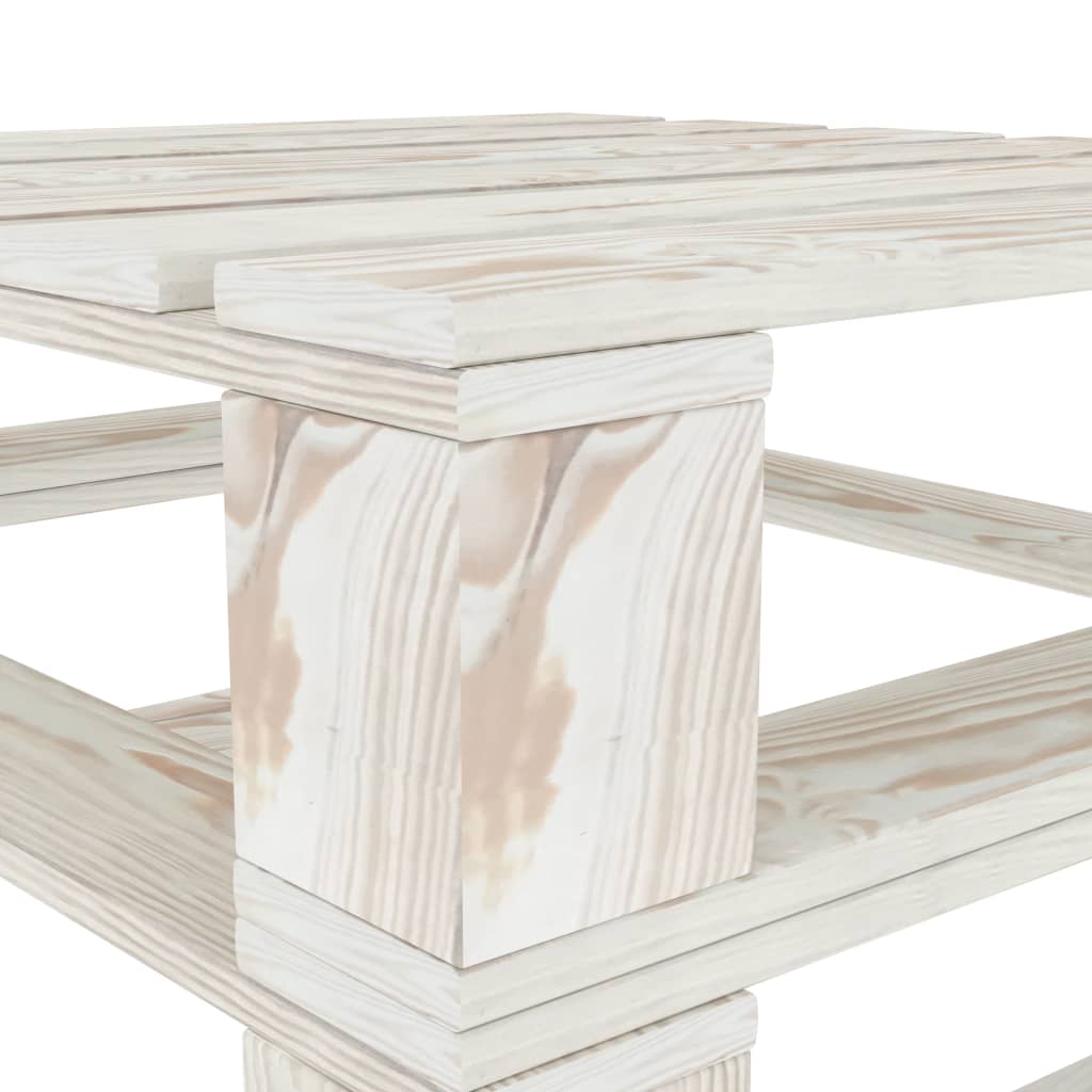 Garten-Palettentische 2 Stk. Weiß Holz