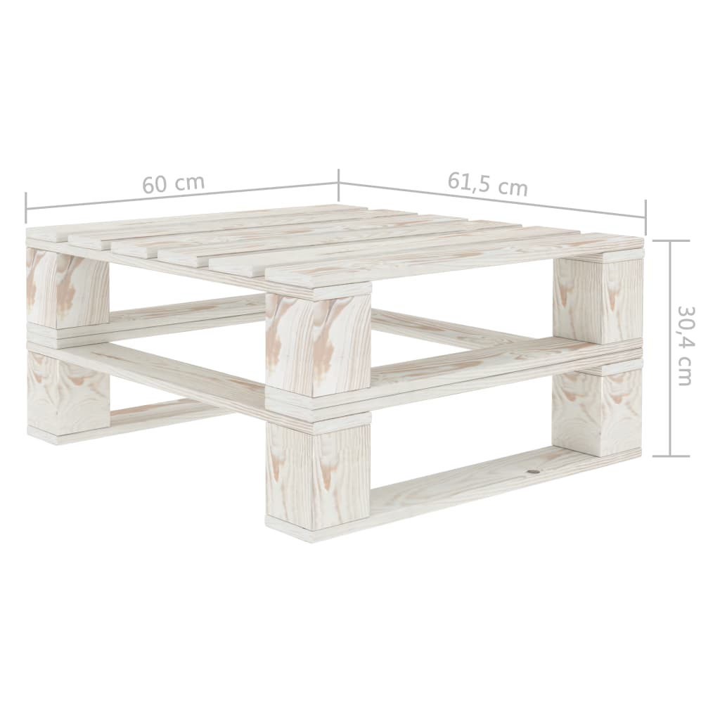 Garten-Palettentische 2 Stk. Weiß Holz