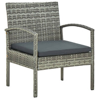 Thumbnail for 4-tlg. Garten-Lounge-Set mit Auflagen Poly Rattan Grau