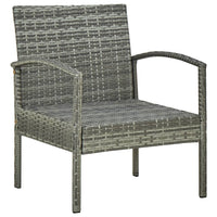 Thumbnail for 4-tlg. Garten-Lounge-Set mit Auflagen Poly Rattan Grau
