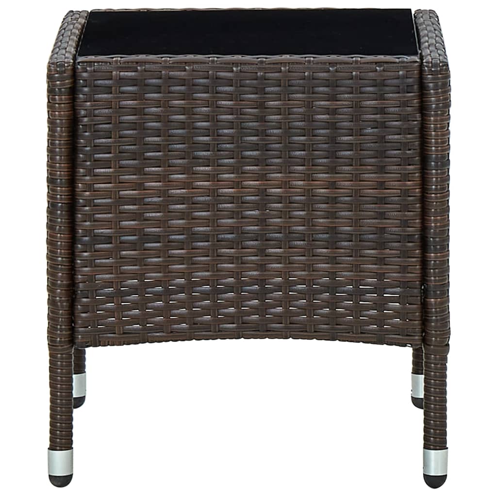 Gartentisch Braun 40x40x45 cm Poly Rattan
