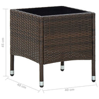 Thumbnail for Gartentisch Braun 40x40x45 cm Poly Rattan