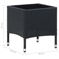 Thumbnail for Gartentisch Schwarz 40x40x45 cm Poly Rattan