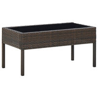 Thumbnail for Gartentisch Braun 75x40x37 cm Poly Rattan