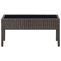 Thumbnail for Gartentisch Braun 75x40x37 cm Poly Rattan