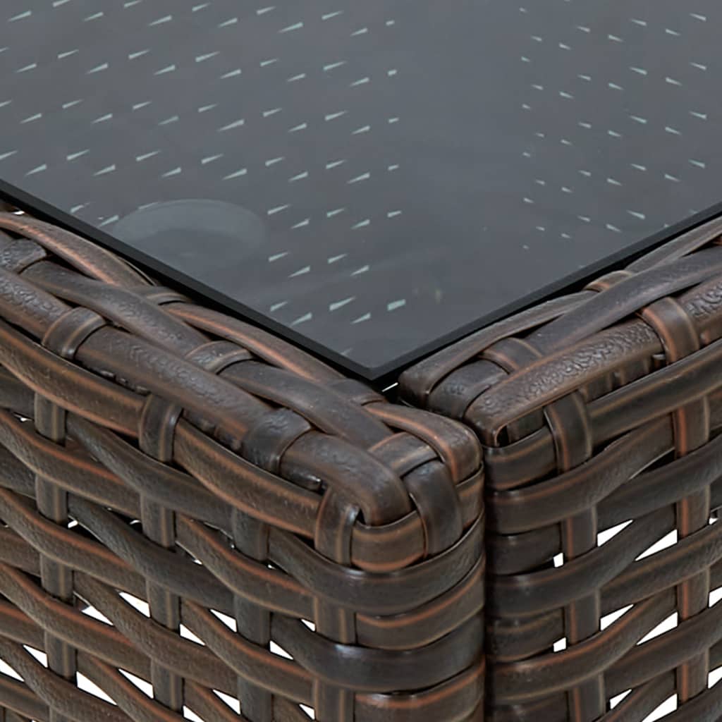 Gartentisch Braun 75x40x37 cm Poly Rattan