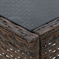 Thumbnail for Gartentisch Braun 75x40x37 cm Poly Rattan