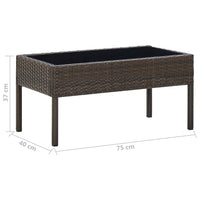 Thumbnail for Gartentisch Braun 75x40x37 cm Poly Rattan