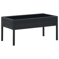 Thumbnail for Gartentisch Schwarz 75x40x37 cm Poly Rattan