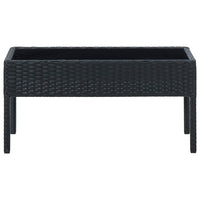 Thumbnail for Gartentisch Schwarz 75x40x37 cm Poly Rattan
