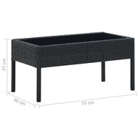 Thumbnail for Gartentisch Schwarz 75x40x37 cm Poly Rattan