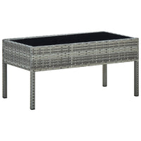 Thumbnail for Gartentisch Grau 75x40x37 cm Poly Rattan