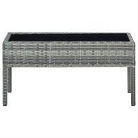Thumbnail for Gartentisch Grau 75x40x37 cm Poly Rattan