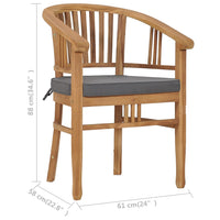 Thumbnail for Gartenstühle mit Kissen 2 Stk. Teak Massivholz
