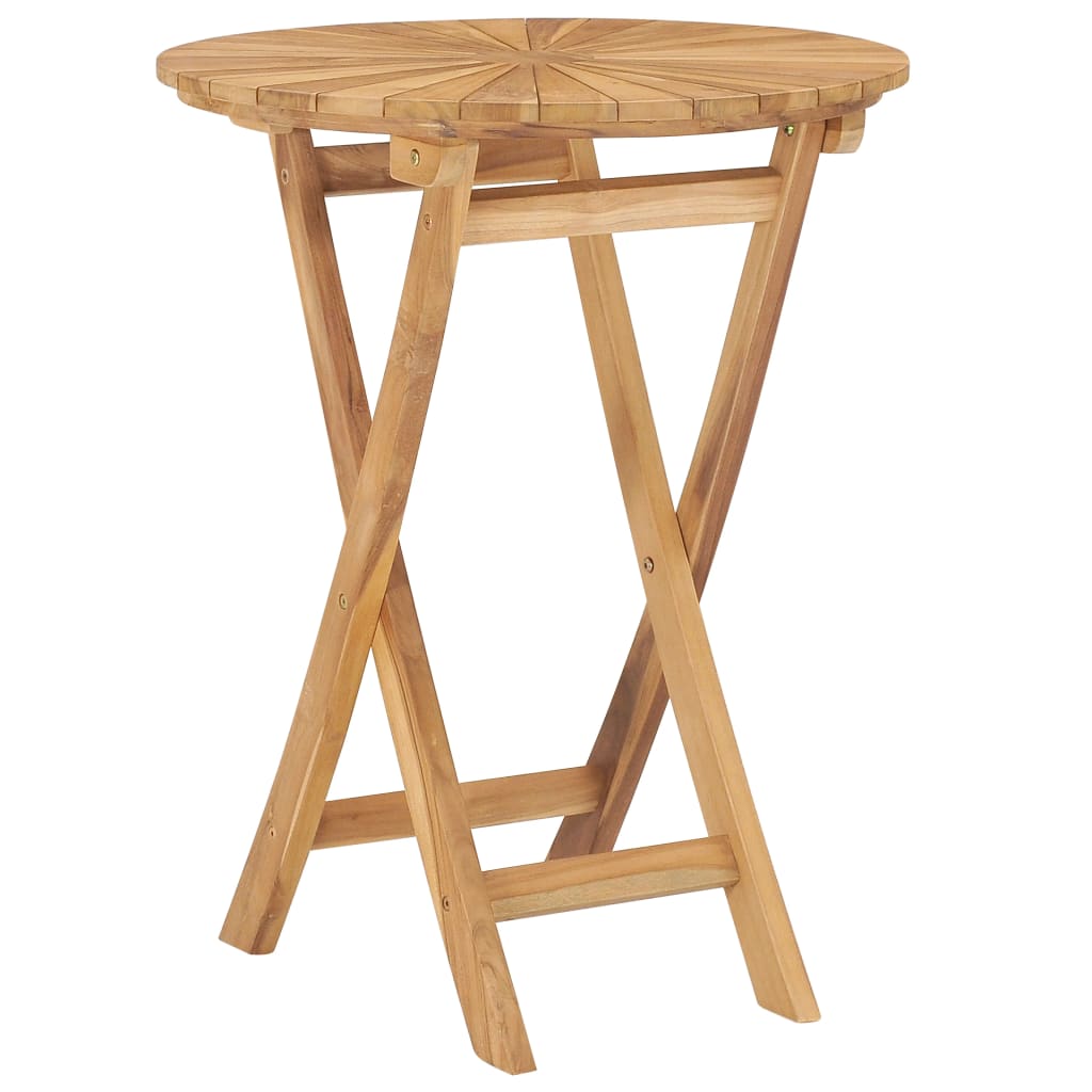 Klappbarer Gartentisch Ø 60 cm Teak Massivholz